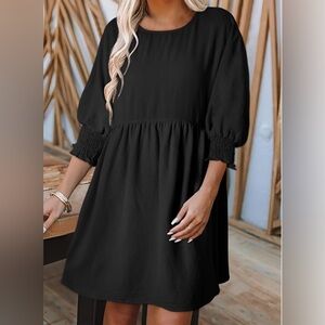 NWT Dokotoo Black Long-sleeved Empire Waist Flowy Dress XXL
